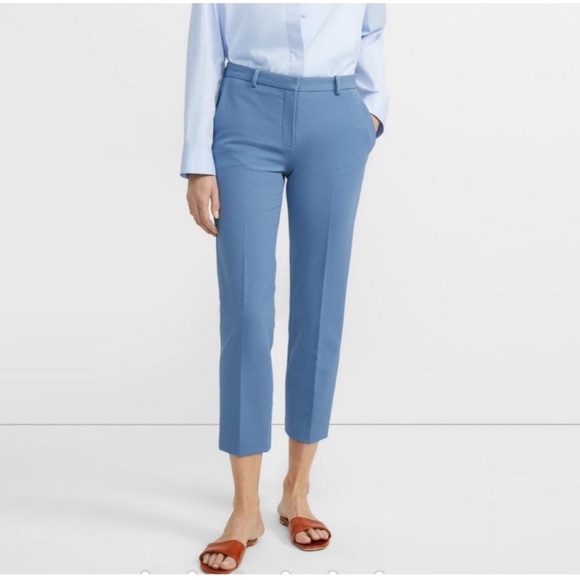 Theory Treeca Pant In Stretch Knit In Chambray - size 10. N - Picture 1 of 7